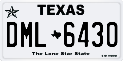 TX license plate DML6430