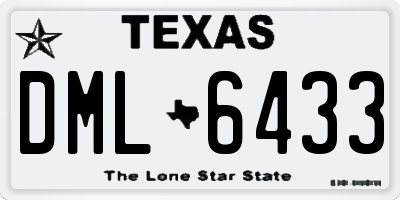 TX license plate DML6433