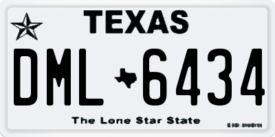 TX license plate DML6434