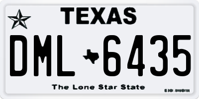 TX license plate DML6435