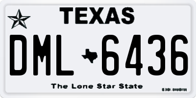 TX license plate DML6436