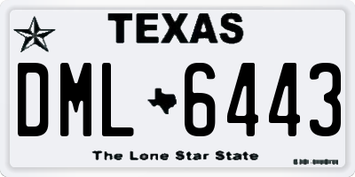 TX license plate DML6443