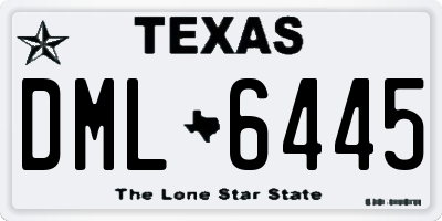 TX license plate DML6445