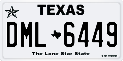 TX license plate DML6449