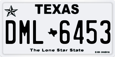 TX license plate DML6453