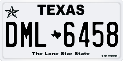 TX license plate DML6458