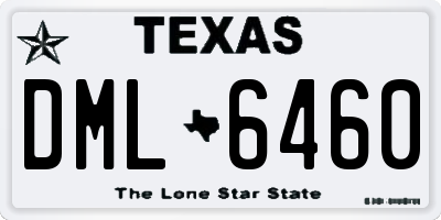 TX license plate DML6460