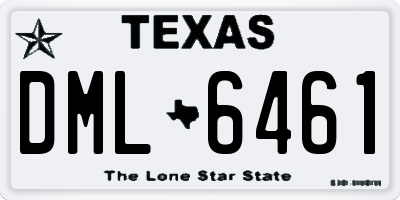 TX license plate DML6461