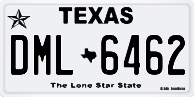 TX license plate DML6462
