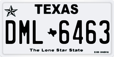 TX license plate DML6463