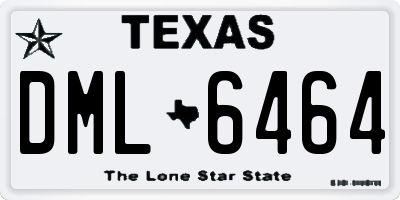 TX license plate DML6464