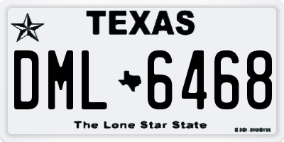 TX license plate DML6468