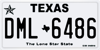 TX license plate DML6486