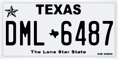 TX license plate DML6487