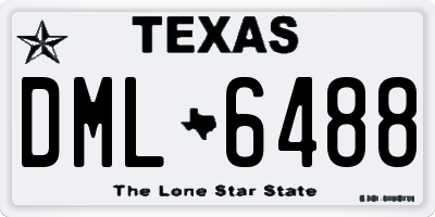 TX license plate DML6488
