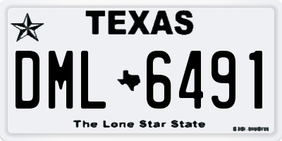 TX license plate DML6491