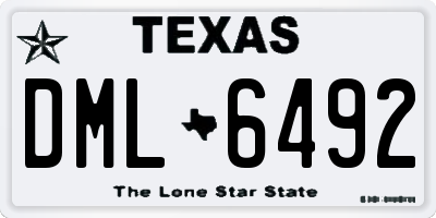 TX license plate DML6492