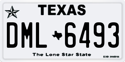 TX license plate DML6493