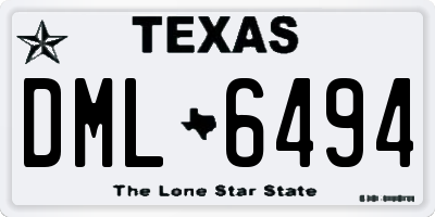 TX license plate DML6494
