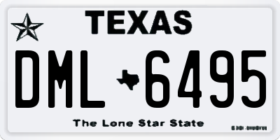 TX license plate DML6495