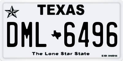 TX license plate DML6496