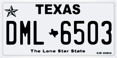 TX license plate DML6503