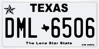 TX license plate DML6506