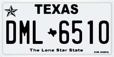 TX license plate DML6510