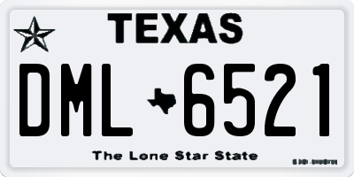 TX license plate DML6521