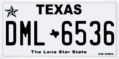 TX license plate DML6536