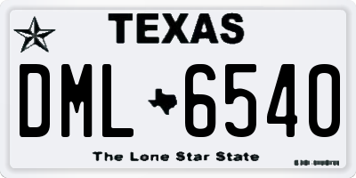 TX license plate DML6540