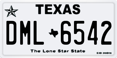 TX license plate DML6542