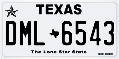 TX license plate DML6543