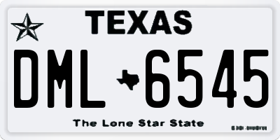 TX license plate DML6545