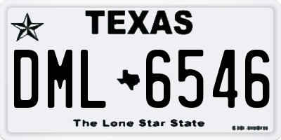 TX license plate DML6546