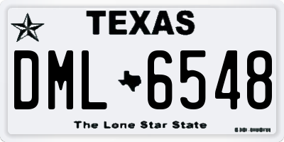 TX license plate DML6548