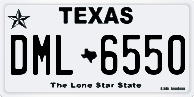 TX license plate DML6550