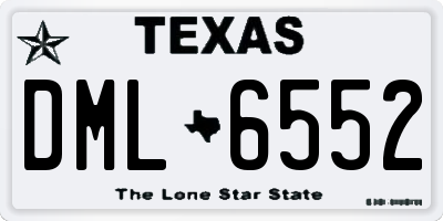 TX license plate DML6552