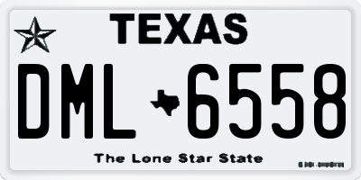 TX license plate DML6558