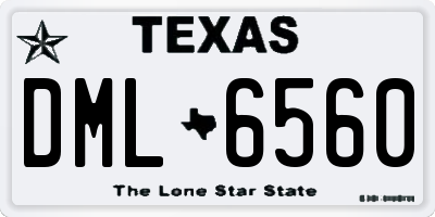TX license plate DML6560
