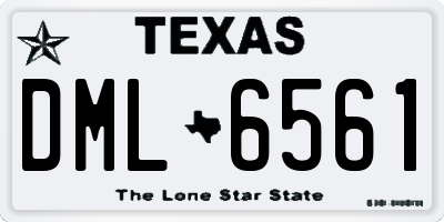 TX license plate DML6561
