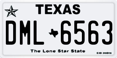 TX license plate DML6563