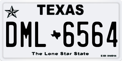 TX license plate DML6564
