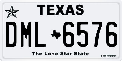 TX license plate DML6576