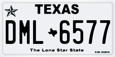 TX license plate DML6577