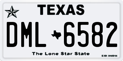 TX license plate DML6582