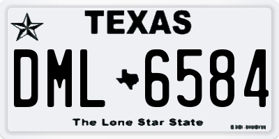 TX license plate DML6584