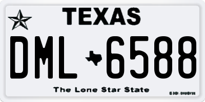 TX license plate DML6588