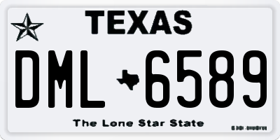 TX license plate DML6589