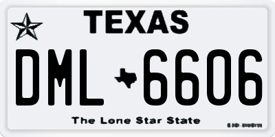 TX license plate DML6606